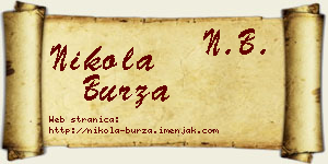 Nikola Burza vizit kartica